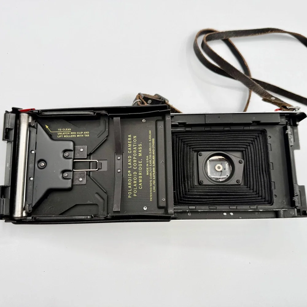Vintage Polaroid Automatic 100 Land Camera Folding Bellows Instant Film Grey
